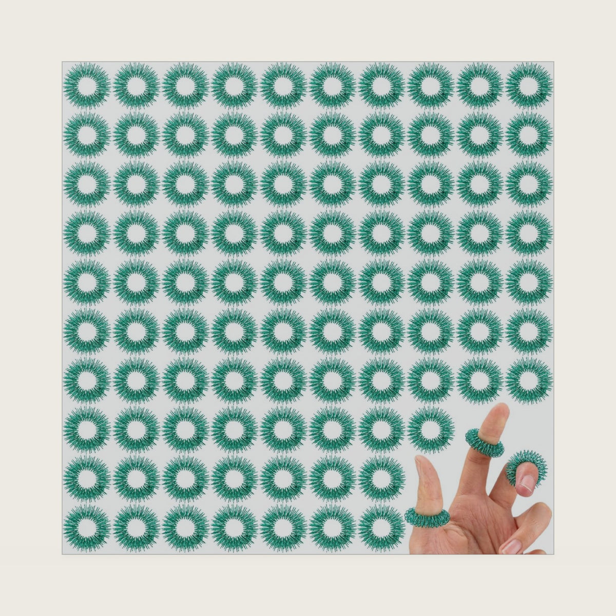 200 Pcs Acupressure Rings Bulk Fidget Spiky Sensory Finger, Green