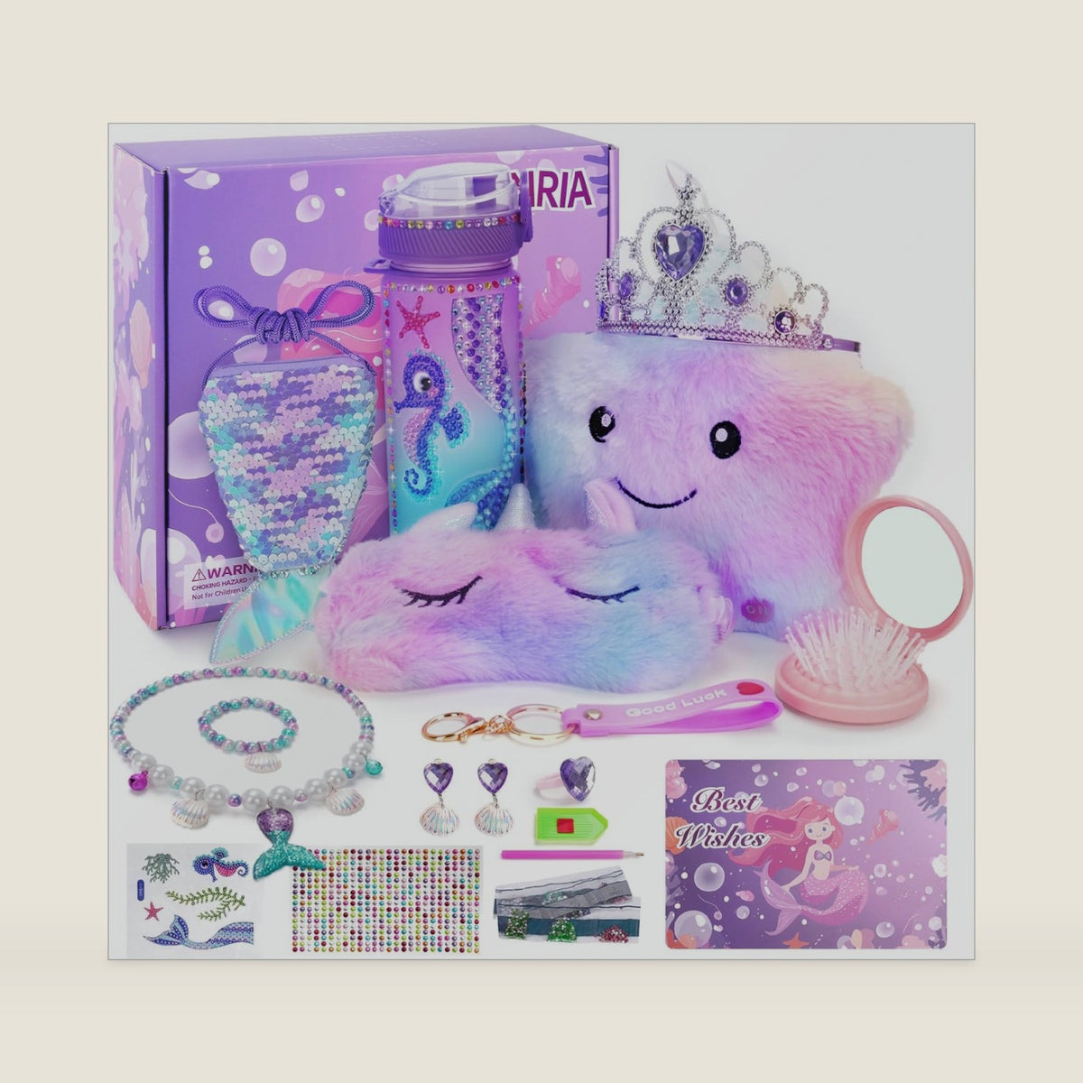 Jenria Mermaid Gift for Girls Toys Age 6-8, Birthday Gifts for Girls Age 3 4 5 6 7 8 9 10, Girl Toys, Birthday Gifts Set, for Daughter, Niece, Little Girl