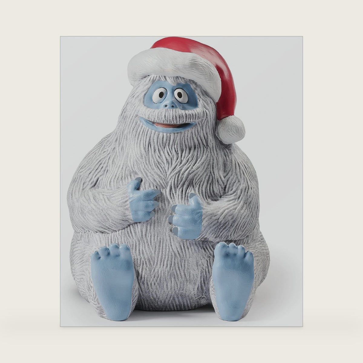 Roman, 8.75" Bumble Pudgy Pal Figure with Santa Hat, Resin Christmas Character Decor, Whimsical Holiday Tabletop Accent