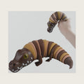 Fidget Slug, 3D Articulated Stretch Crocodile Stress Reliever, Sensory Stress Relief for Adults, Pressure Relieving and Anti-Anxiety Office Desk Toy(A)
