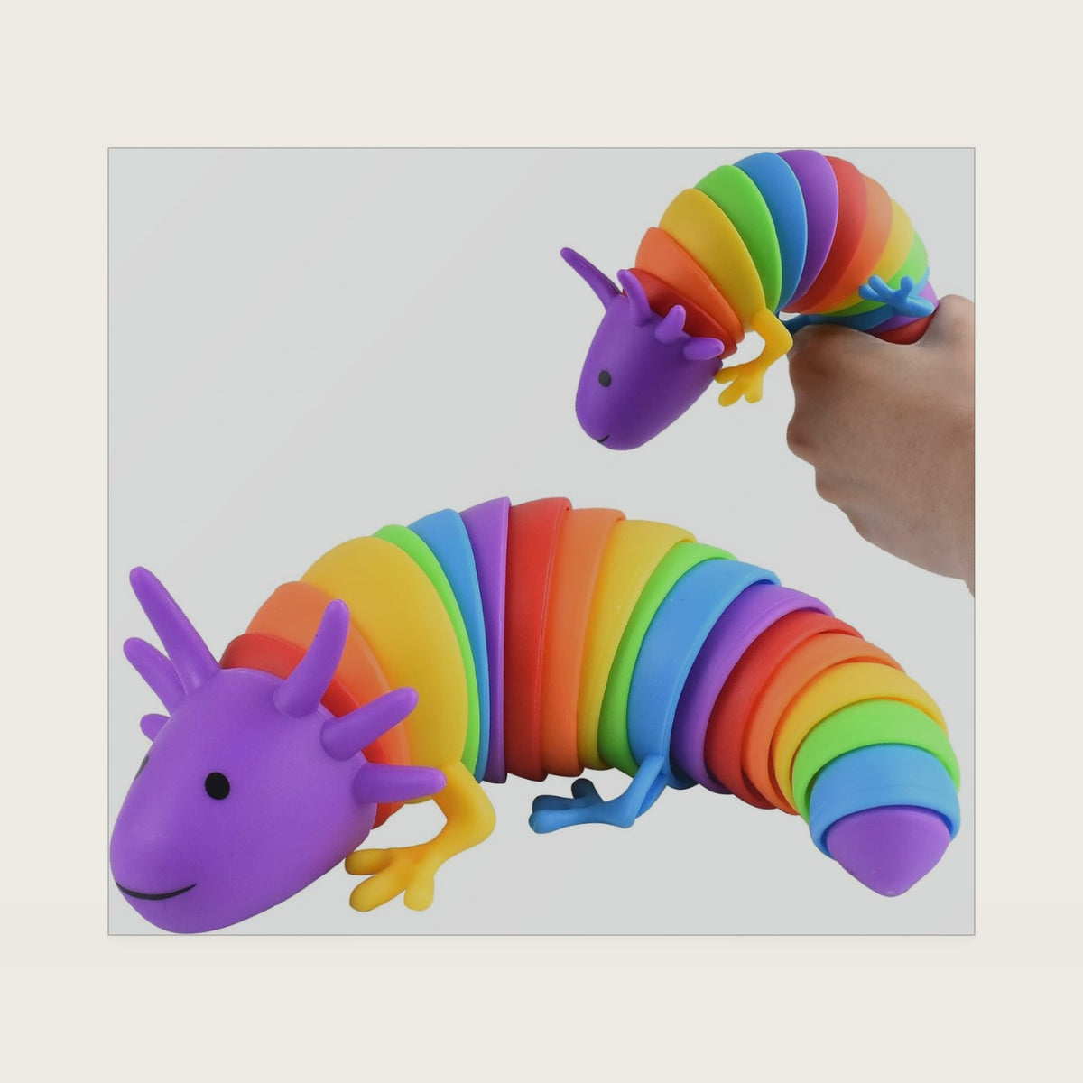 Fidget Slug, 3D Articulated Stretch Salamander Stress Reliever, Sensory Stress Relief for Adults, Pressure Relieving and Anti-Anxiety Office Desk Toy(C)