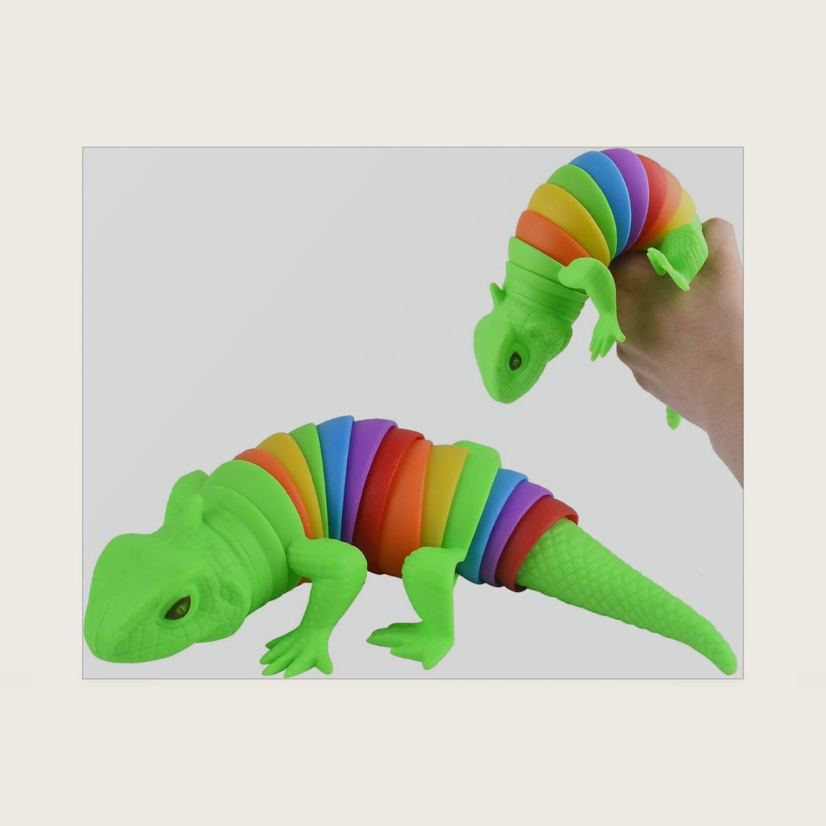 Fidget Slug, 3D Articulated Stretch Lizard Stress Reliever, Sensory Stress Relief for Adults, Pressure Relieving and Anti-Anxiety Office Desk Toy(B)