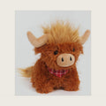 Sitting Highland Cow Stuffed Animal Soft Plush, Brown