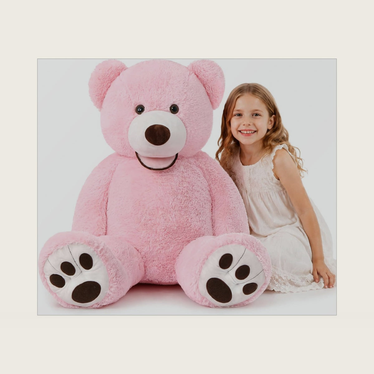 MorisMos Giant Teddy Bear 47 Inch, Large Pink Teddy Bear Stuffed Animal