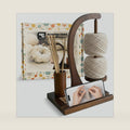 Yarn Holder for Crocheting & Knitting, Magnetic Wooden Spinner
