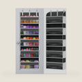 KYEVIS Hanging Yarn Storage Organizer, Large Yarn Orgniazer with 5 Clear Pockets Organizer and 10 Mesh Side Pockets, Available to Knitting Accessories & Crochet Yarn Storage (Dark Grey)