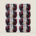 Chunky Yarn for Hand Knitting - #8 Chunky Chenille Yarn, Thick Fluffy Chunky Knit Blanket Yarns, Chunky Yarns for Crocheting & DIY Crafts, 8 Skeins (8.1 Ounces Each),Grey & Black & Red