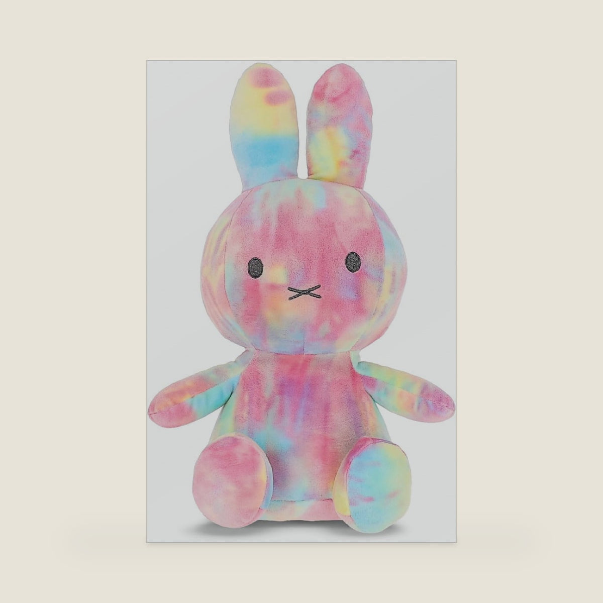 Kids Preferred Plush 14" Tie Dye Bunny - Sitting Dutch Bunny Plush, Embroidered Details, Ultra Soft Stuffed Animal Plushie for Girls and Boys