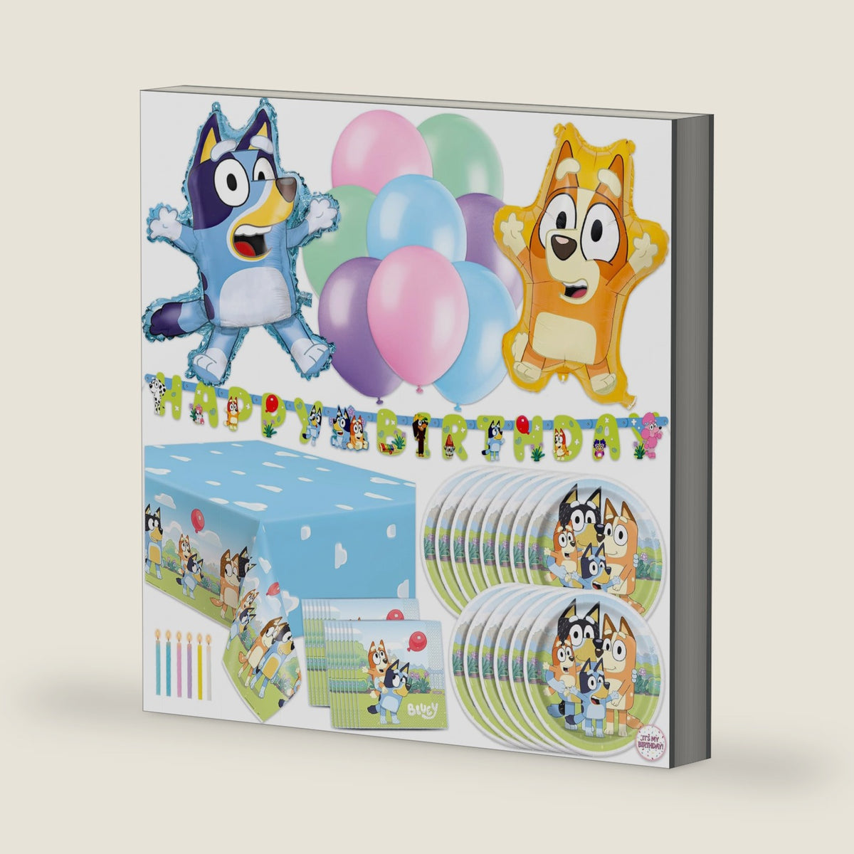 Bluey Birthday Decorations, Party Supplies with Balloons, Serves 16