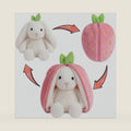 Funny Strawberry Bunny Stuffed Animal,Strawberry Reversible Cuddle Bunnies Doll with Zipper Cute Soft Rabbit Toys Pillow,Kawaii Easter Bunny Plush Gifts or Valentines