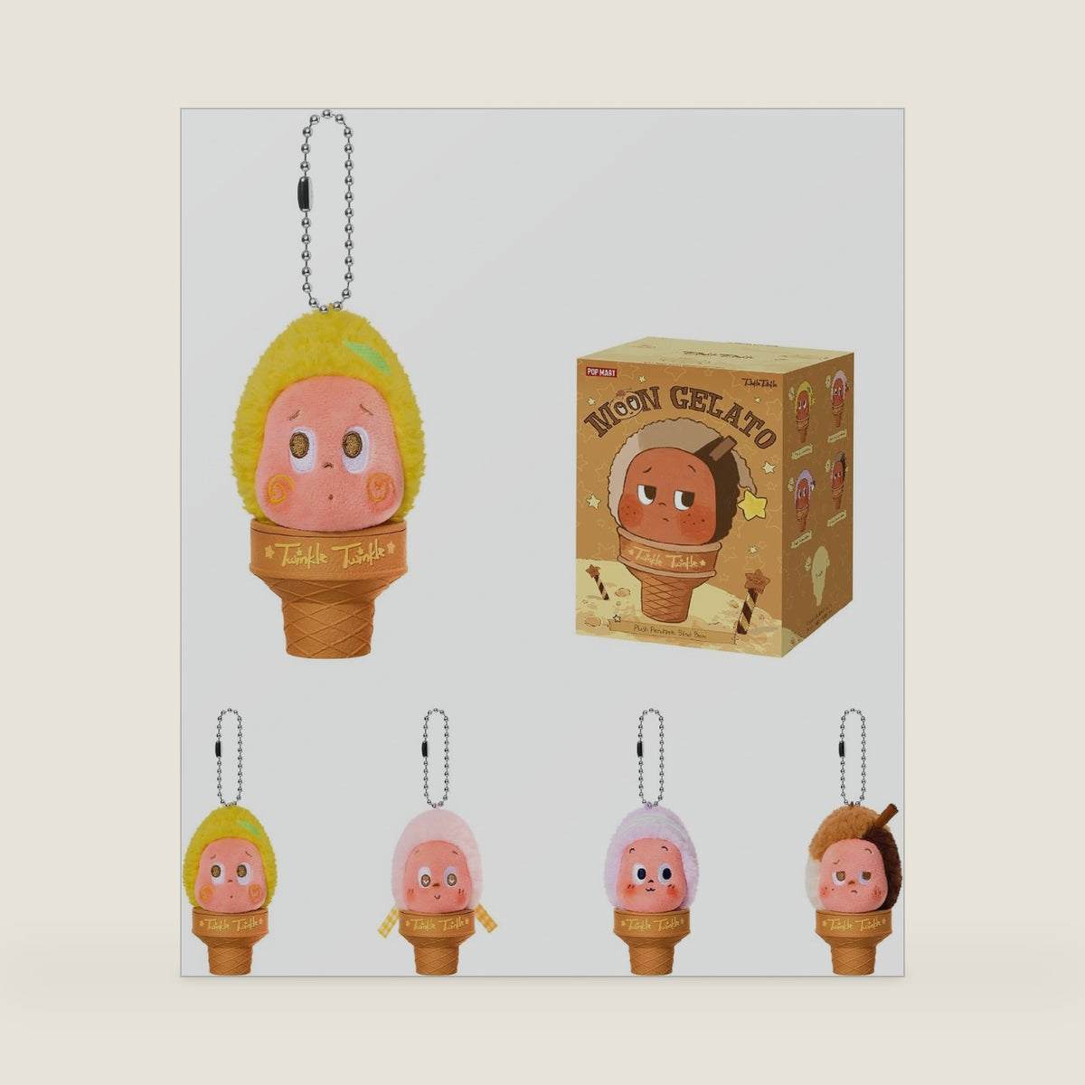 POP MART Twinkle Twinkle Moon Gelato Series-Ice Cream Plush Pendant Blind Box, Collectible Toys, Keychain, Cute Bag Charms, Holiday Birthday Gifts for Girls and Boys, Single Box