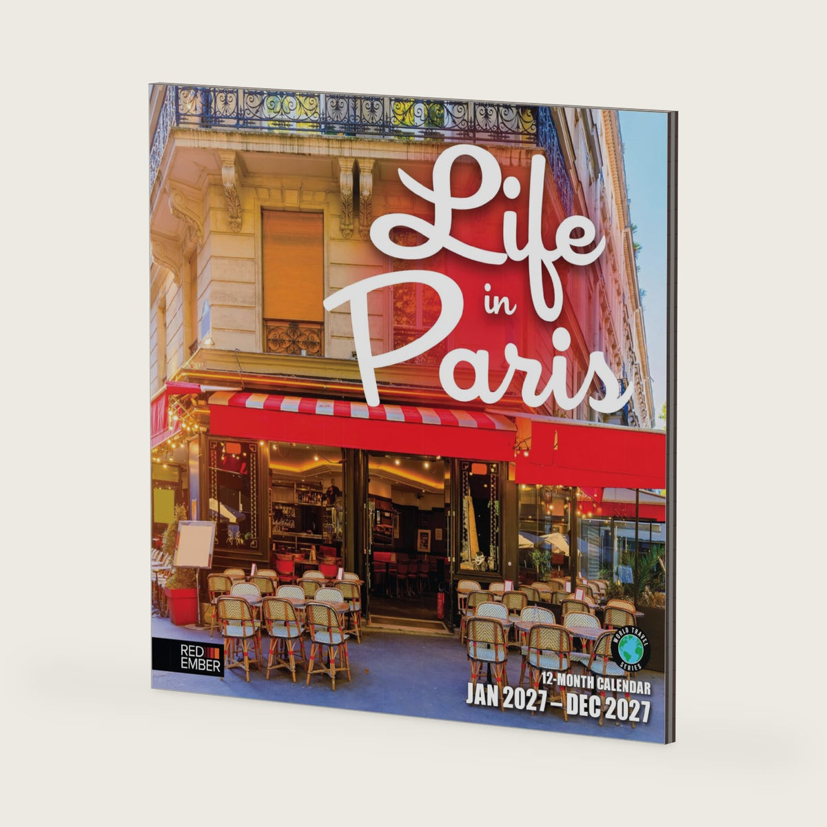 RED EMBER Life in Paris 2027 Wall Calendar 12 Month | 12" x 24" Open