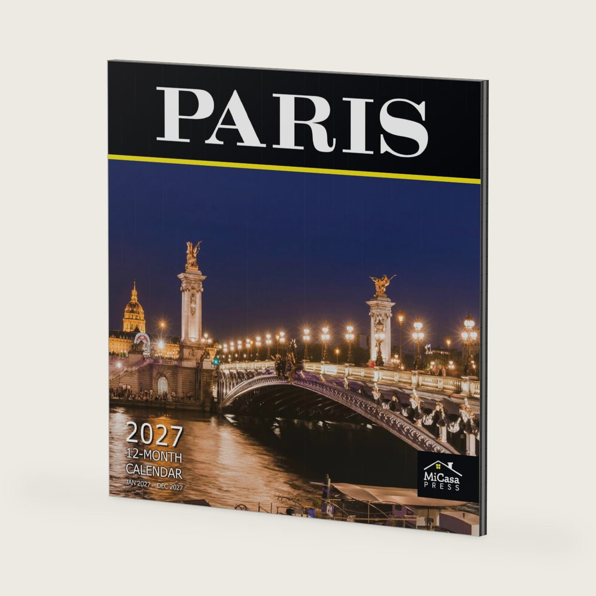 MICASA PRESS Paris 2027 Wall Calendar 12 Month | 12" x 24" Open