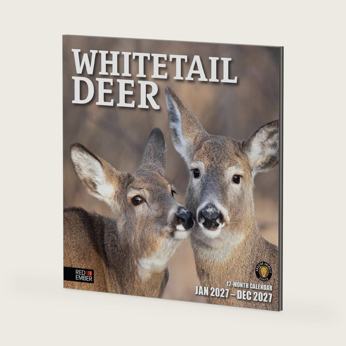RED EMBER Whitetail Deer 2027 Wall Calendar 12 Month | 12" x 24" Open