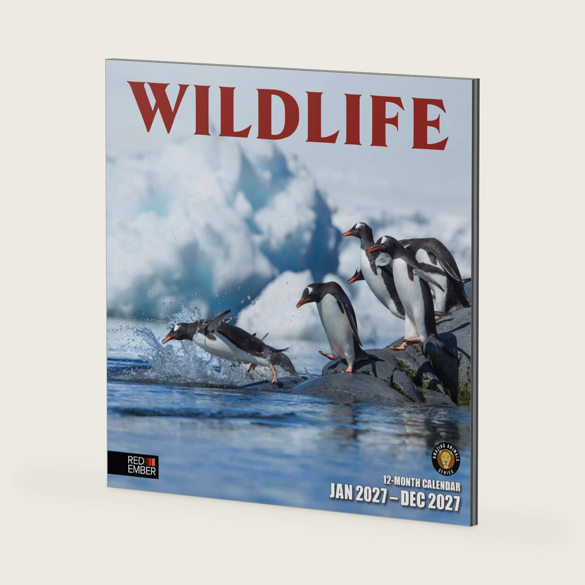 RED EMBER Wildlife 2027 Wall Calendar 12 Month | 12" x 24" Open
