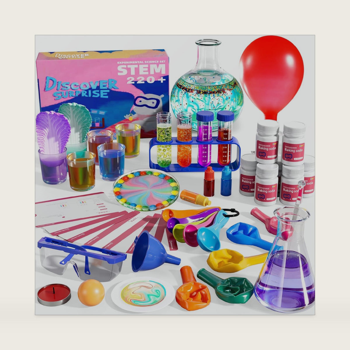 Science Kit with 220+ Science Lab Experiments, DIY STEM Educational Learning Scientific Tools for 3 4 5 6 7 8 9 10 11 Years Old Boys Girls Kids Toys