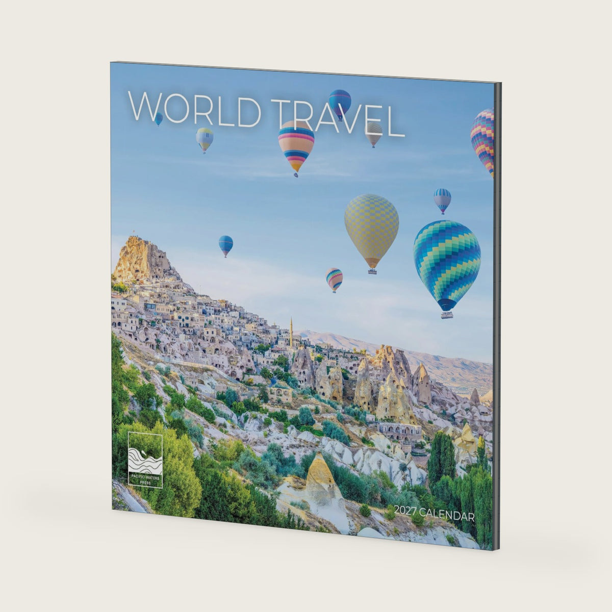 World Travel 2027 Wall Calendar, 12 x 24 Hanging Pacific Waters Press
