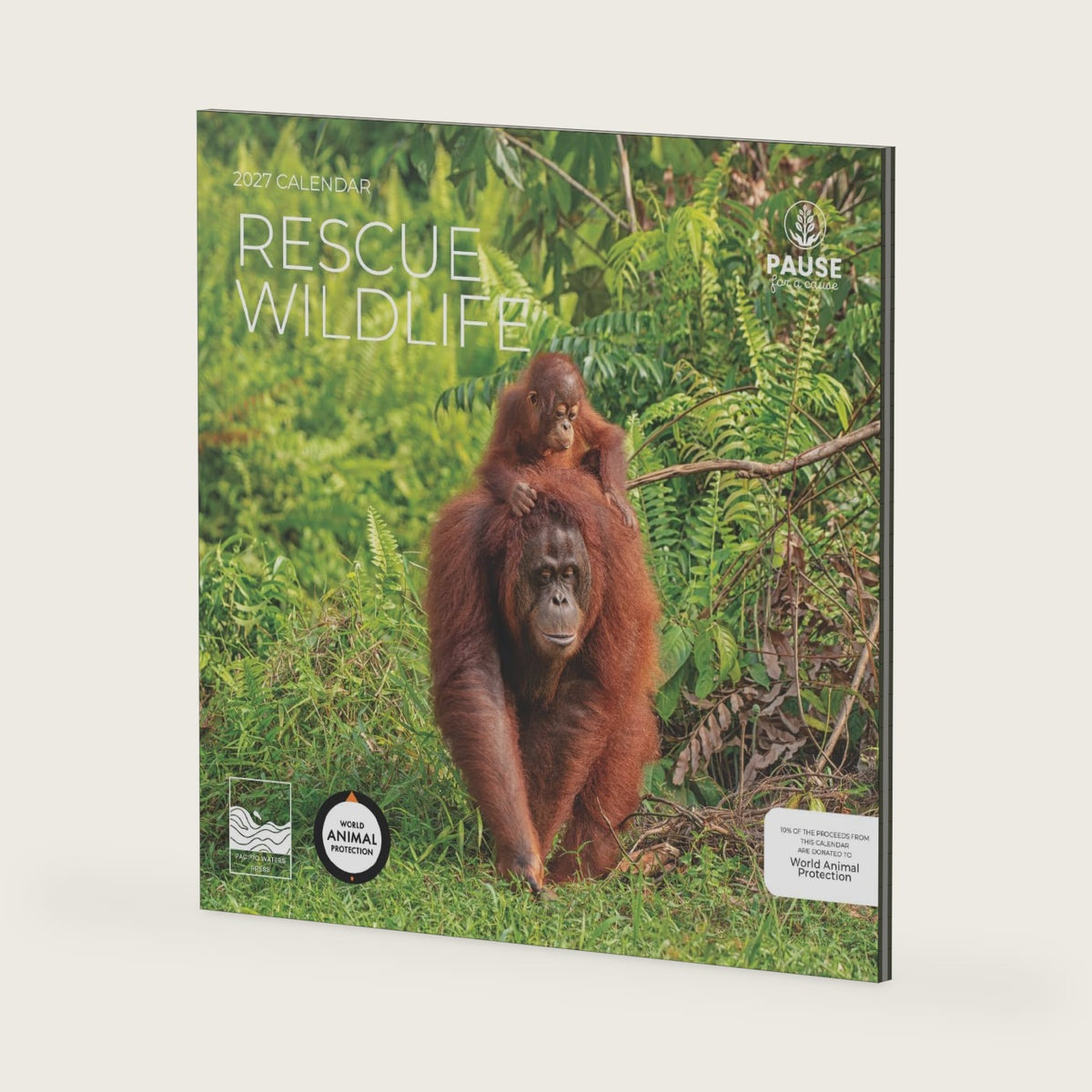 2027 Rescue Wildlife Wall Calendar, 12 x 24 Hanging Pacific Waters Press