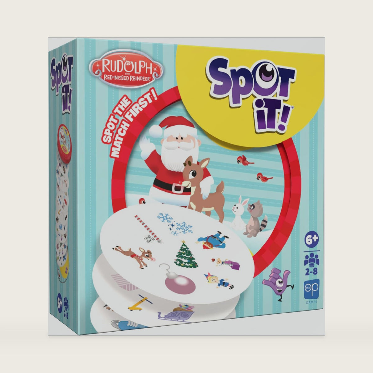 Spot It! Rudolph the Red-Nosed Reindeer Game, Quick Reflexes & Family Fun