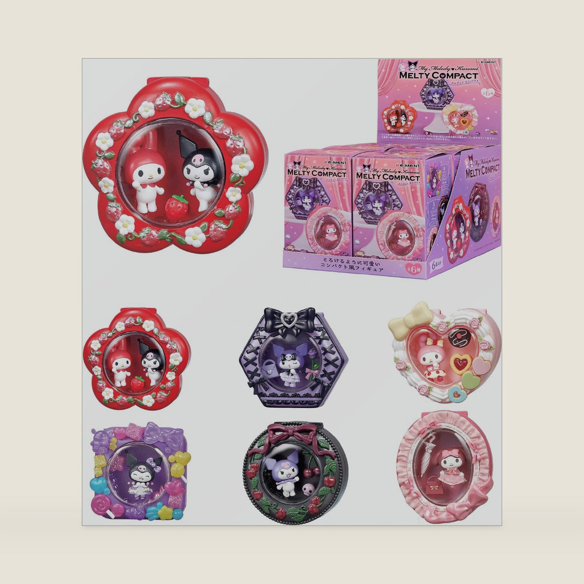 Hamee Blind Box - My Melody & Kuromi Melty Compact - 6 Pc.