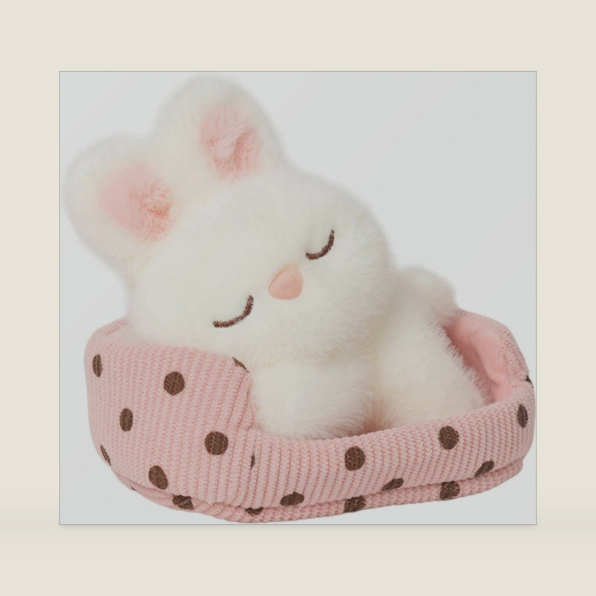 5.5" 2-in-1 Sleeping Bunny Plush Toy Set, Cute White Rabbit Stuffed Animal with Nest, Soft Mini Kawaii Plush Doll for Kids Girls Boys, Present for Birthday Christmas Room Decor