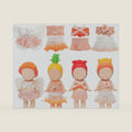 4 Sets Mini Doll Clothes for , fit for 3 Inch Collectible Dolls for Adult Collectors, Includes Tops and Skirts for Display and Decoration (Peach Cream Angel)