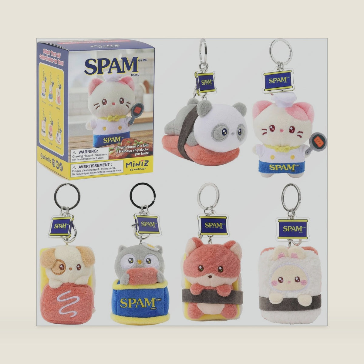 Anirollz Miniz SPAM Officially Licensed Blind Surprise Box 3.5 Inch Plush