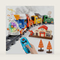 RC Steam Train Set for Kids, Electric Model Train with Smoke and Tracks
