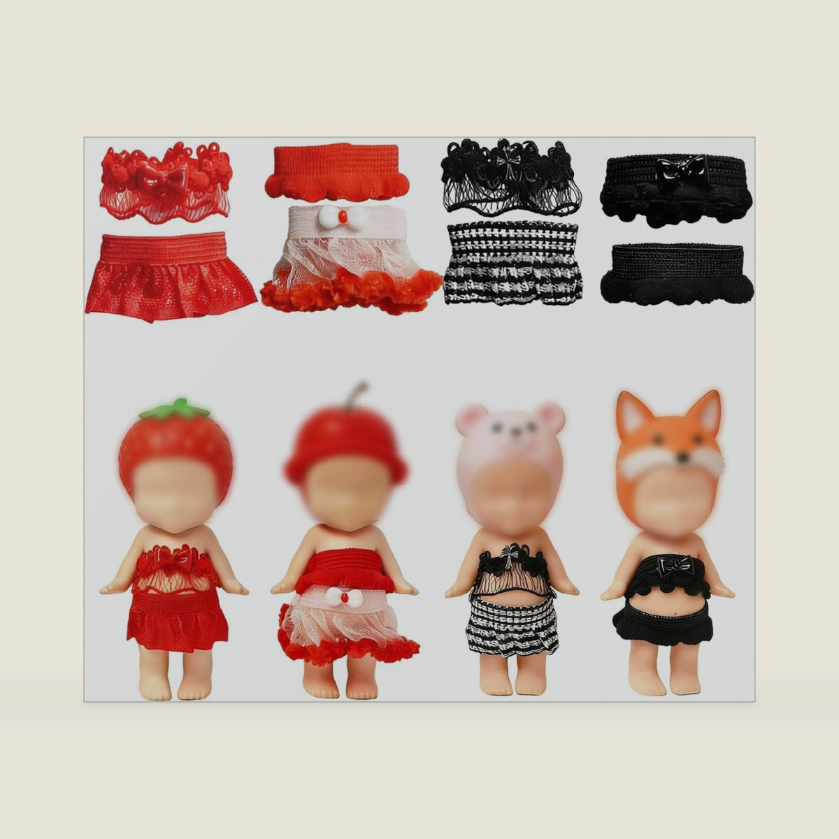 4Pcs Doll Clothes for , 3 Inch Collectible Doll Outfit Set