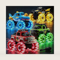 4 Pack Light Up Monster Truck Toys for Boys Ages 3-5, Take Apart Cars