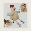 Paw-FECT Piece Soft Plush Chicken Dog Toy, with Squeaking Sound, Durable Rope Feet, and Crinkle Wings, Emotional Support Companion Chew Toy, Great for All Breeds of Dogs