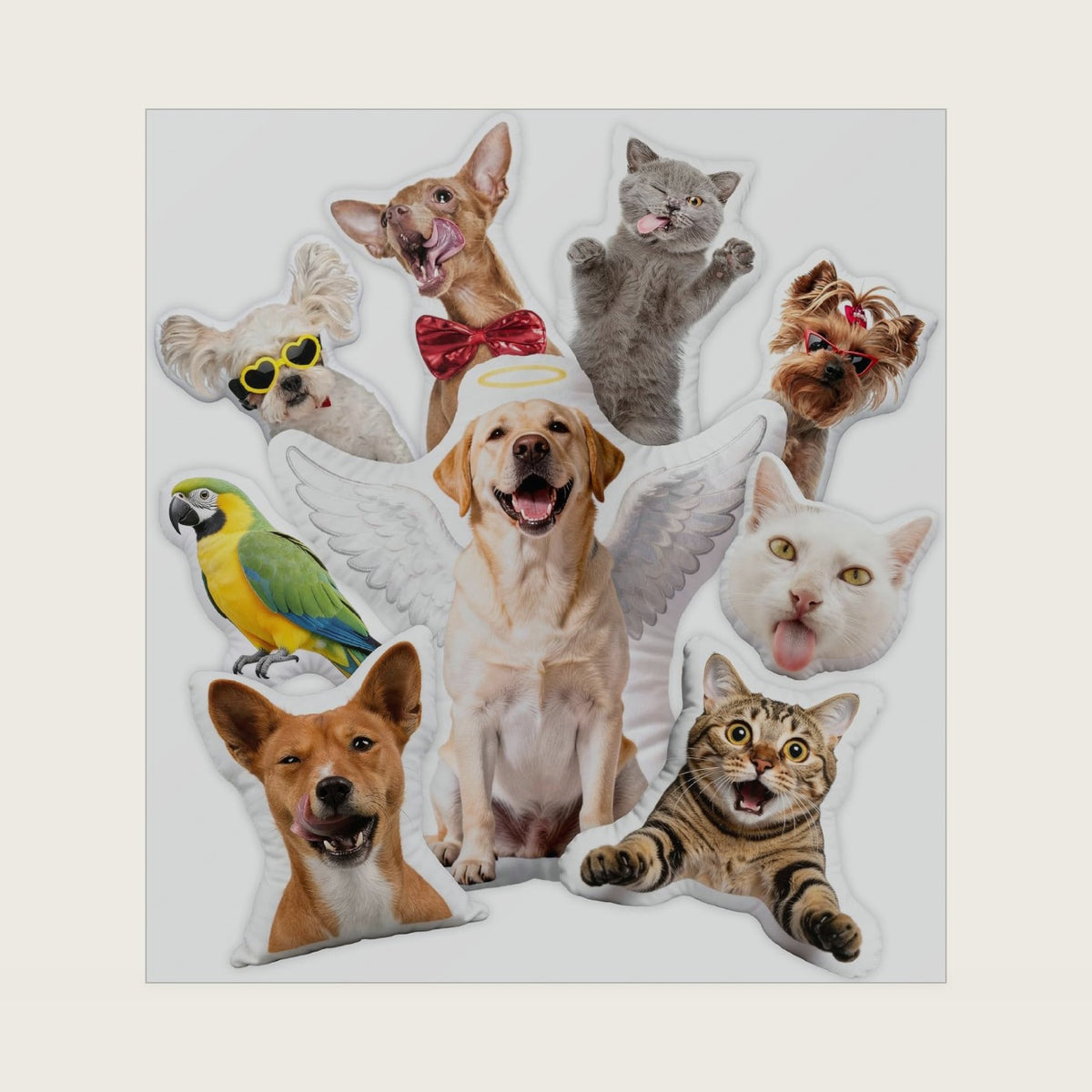 Picture Pillow, Custom Pet Pillow with Picture, Personalized Dog Cat Shaped Pillows Gift, Memorial Loss Sympathy Gifts, Customized Stuffed Animal Pictures Pillows Gift for Dog Lover