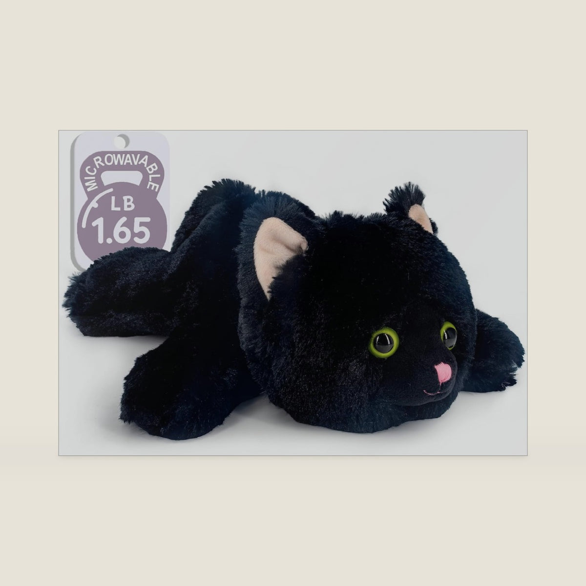 Microwavable Black Cat Stuffed Animal - Weighted Stuffed Animal Plush, Heating Pad, Cozy Gift for Girls|Women|Kids|Elder People, 9.8in, 1.65lb