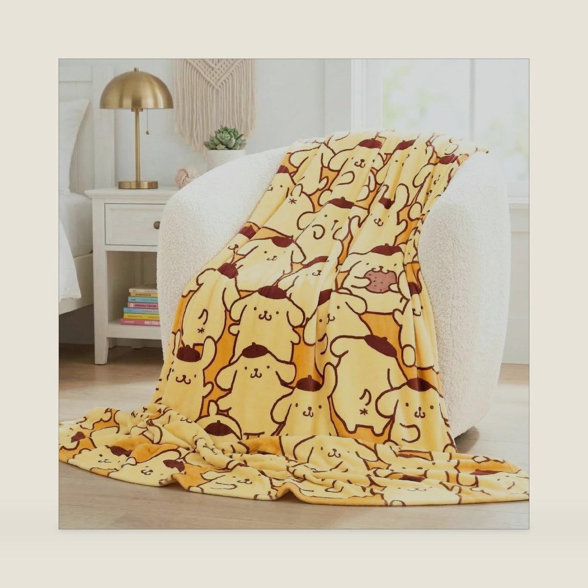 Pompompurin Bedding Plush Blanket 90 in x 62 in – Soft Cozy Kawaii Throw for Couch, Bed & Travel, Collectible Gift (Officially Licensed Product) by Franco Collectibles®