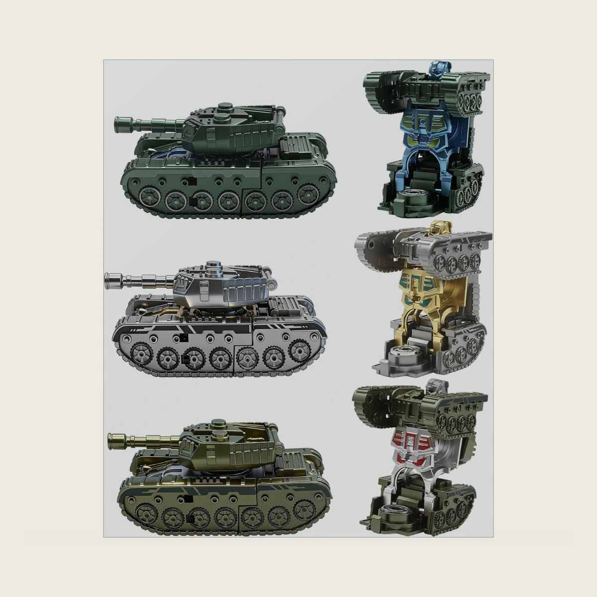 6Pcs Transformable Fidget Spinner Toys, Tank Robot Deformable Fidget Toys