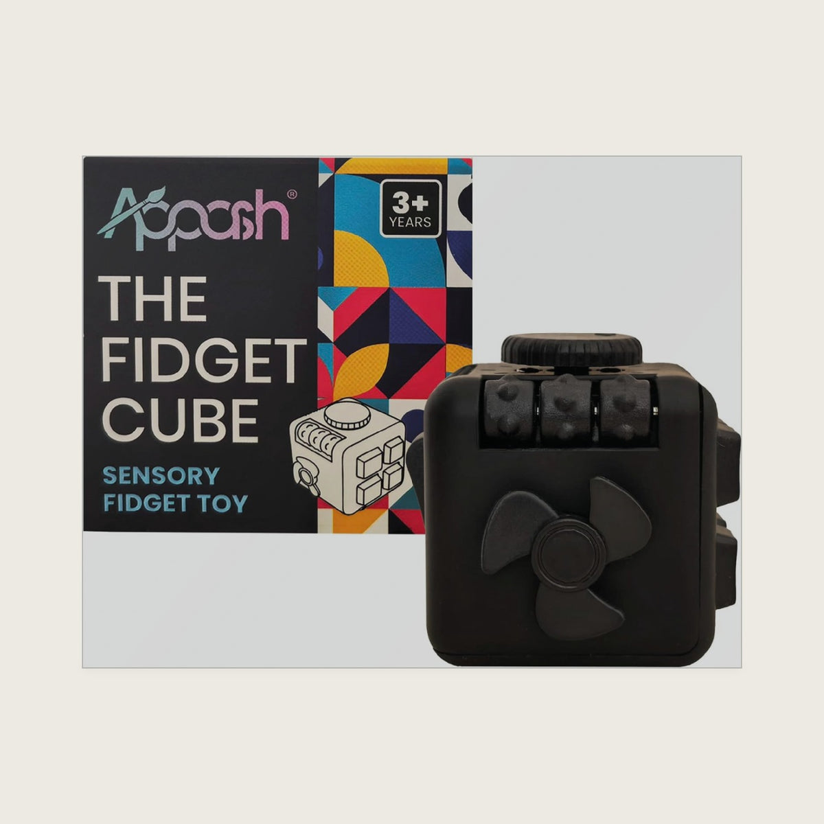 Fidget Cube - 9-in-1 Sensory Desk Toy ADHD Anxiety Relief [BlkBlk]