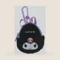 Sonix x Mini Backpack Charm | Tech Keychain Pouch, Fuzzy Plush Character Coin Purse for Small Accessories, Earbuds | Kuromi