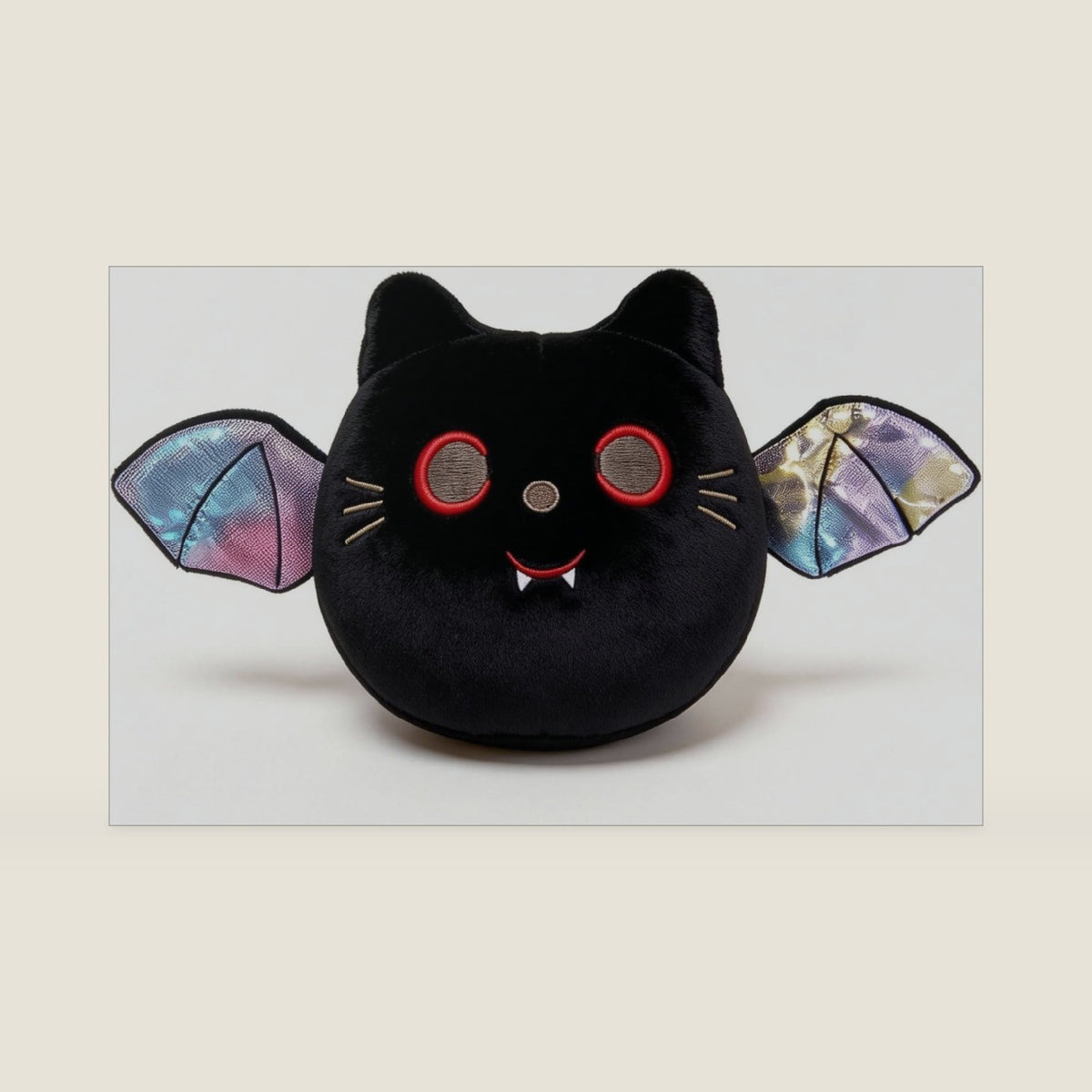 Cute Black Bat Cat Plush with Wings