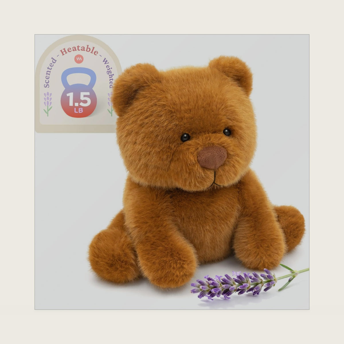 IKASA Microwavable Stuffed Animal Bear Plush Toy,Weighted Heating 1.5 lbs