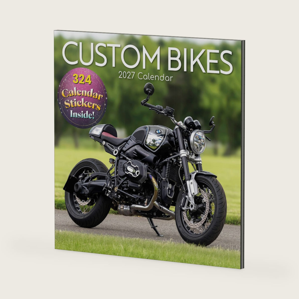 2027 Square Wall Calendar - Custom Bikes 12 x 12 Inch Monthly View, 16-Month, Transport Theme, Includes 324 Reminder Stickers