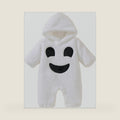 Newborn Baby Girl Boy Halloween Outfit Ghost Costume White Fleece Romper Jumpsuit Hooded hat