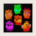 ChildFun 6 Pack Light Up Bath Toys, Animal Suction Pop Light Up Toys, No Hole Bath Toys for Kids, Silicone Sensory Bathtub Toys, Travel Toys for Kids, Airplane, Car Rides & Road Trips