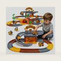 EagleStone 226 PCS Construction Race Car Track Set,2-Level Parking Garage