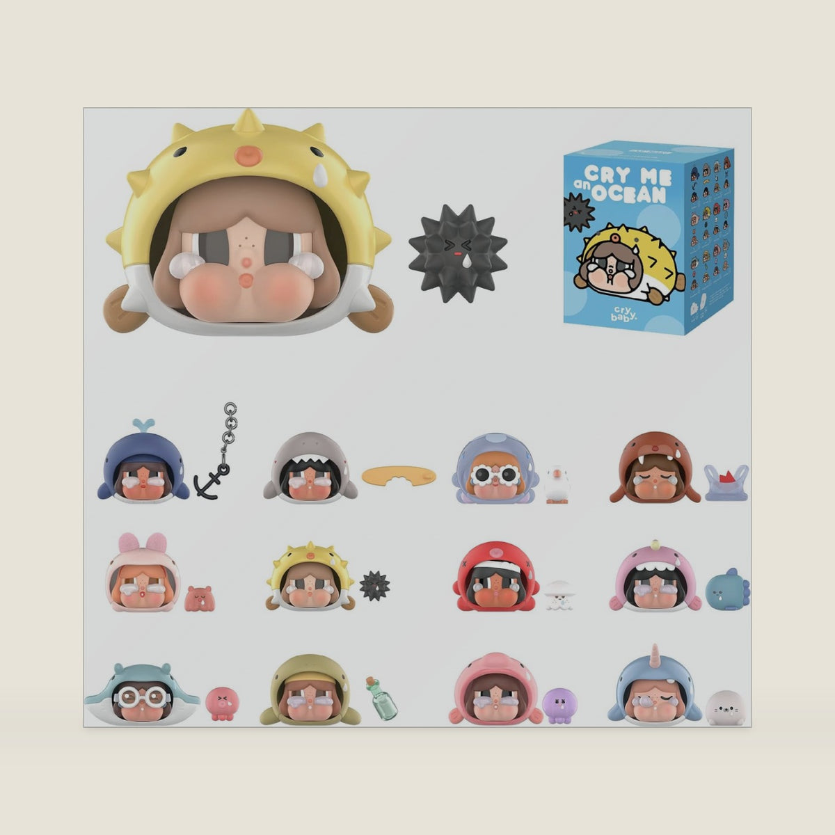 POP MART Crybaby Cry Me an Ocean Series, Blind Box Figures, Collectible Toys Home Decorations, Holiday Birthday Gifts for Girls and Boys, Single Box