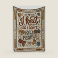 Huglanket Knitting Gifts for Women, Knitting Lovers, Funny Themed Crochet Sewing Gifts, Flannel Throw Blankets, 50"x 65" - I Knit So I Don't Kill People