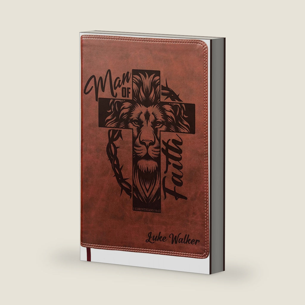 SacredBound Personalized ESV Super Giant Print Bible – Burgundy TruTone Faux Leather | Custom Name Engraved | English Standard Version with 17-Point Font & Full-Color Maps (Man of Faith)