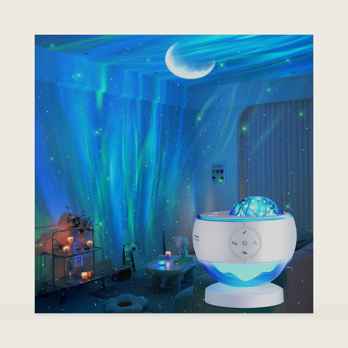 LED Aurora Sensory Light Galaxy Projector Sound Machine Bluetooth Speaker