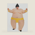 Spooktacular Creations Sumo Inflatable Costume for Adult, Funny Air Blow Up Costumes, Full-Body Sumo Costume