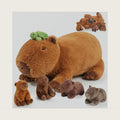 13.8 Inch Capybara Plush with 4 Babies in Zippered Belly