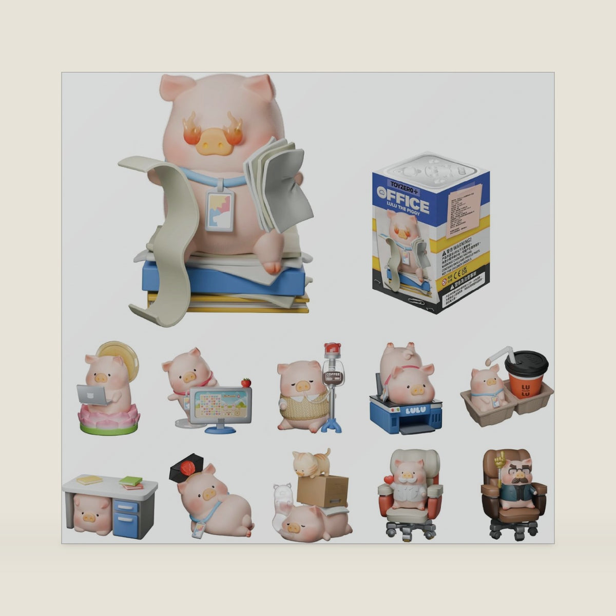 LuLu the Piggy - The Office Struggles Series Blind Box Figures, Single Box